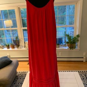 Anthropologie maxi dress in raspberry size L (Fits sizes Large through 2X)
